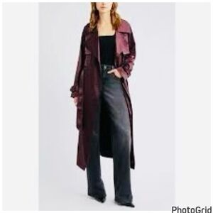 Open Edit Satin Trench Duster NWT